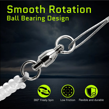 9KM Fishing Wire Leader 10-30pcs Stainless Heavy Duty Wire Leader