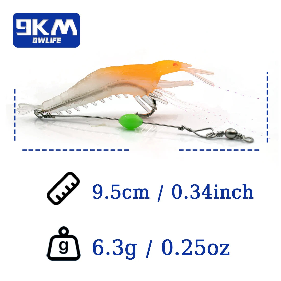 Fishing Shrimp Lures Soft Lure Shrimp Bait with Hook Beads Swivels Art – 9km-dwlife