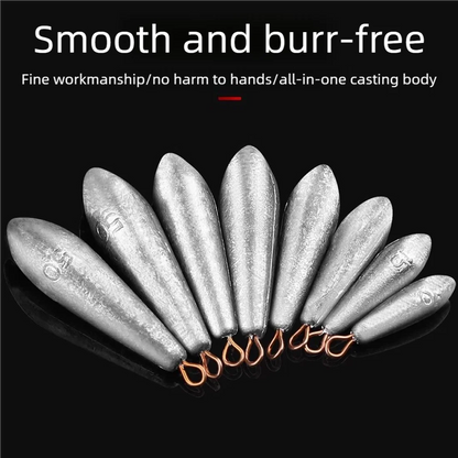 10g~200g Fishing Weights Sinkers Lead Saltwater, 5Pcs Bulk