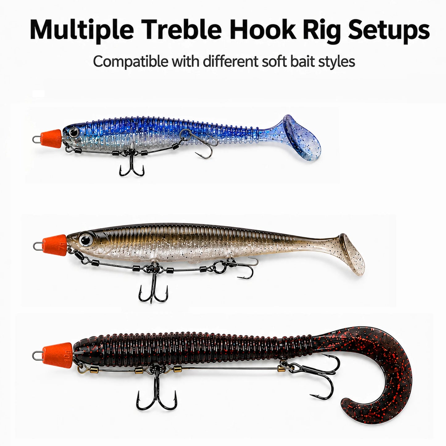 9KM Fishing Weight Sinker for Stinger Rig 1pcs UV Orange Fishing Lead Cone Shaped