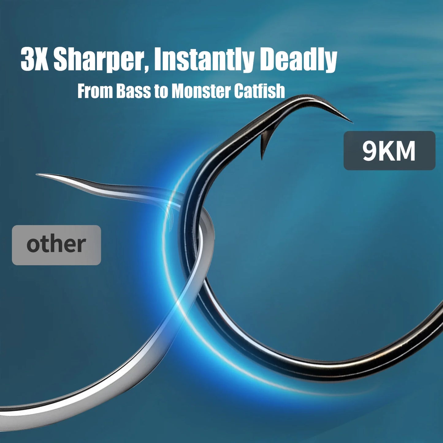 Inline Circle Hook 25-100pcs 3X Strong Sharp Barbed Fishing Hook