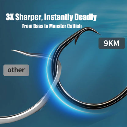 Inline Circle Hook 25-100pcs 3X Strong Sharp Barbed Fishing Hook