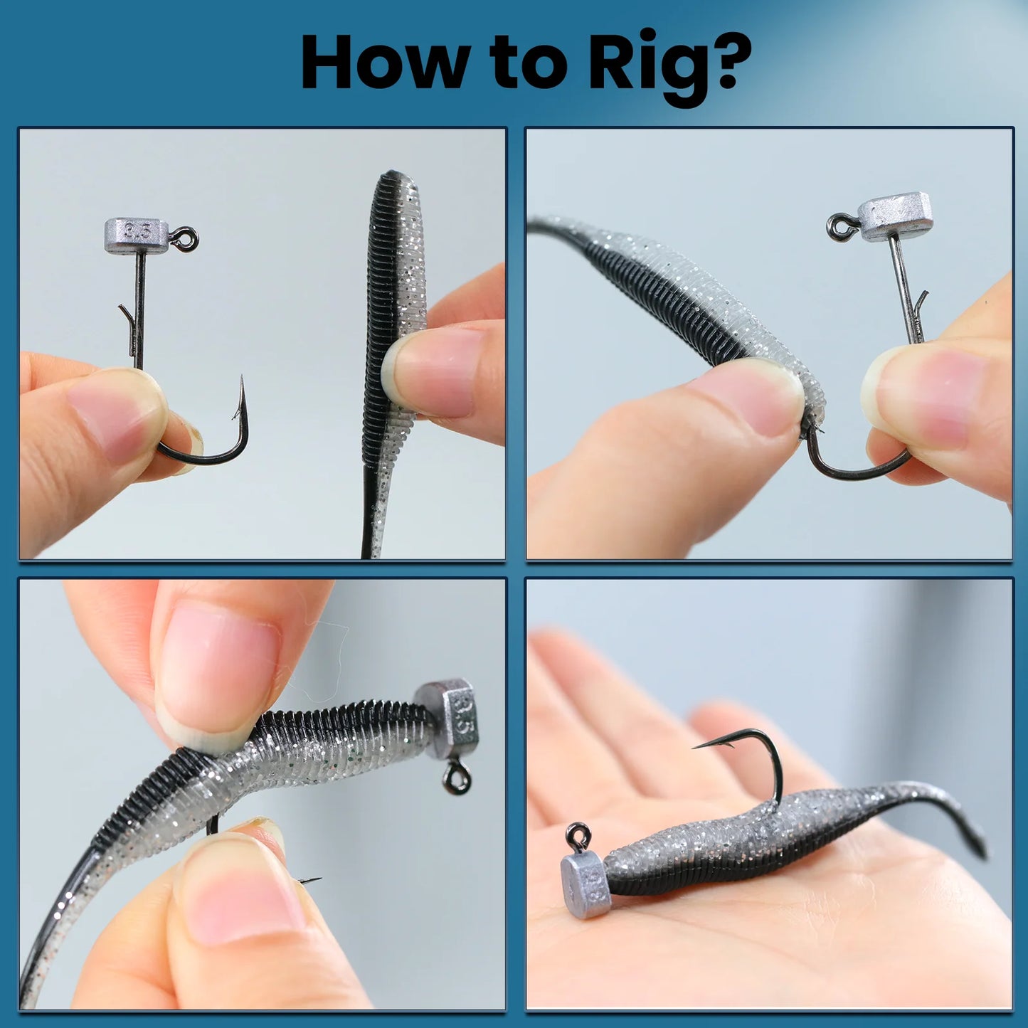 9KM Ned Rig Jig Head Hook 10-20pcs Mushroom Jig Hooks with Welded Wire Bait Keeper
