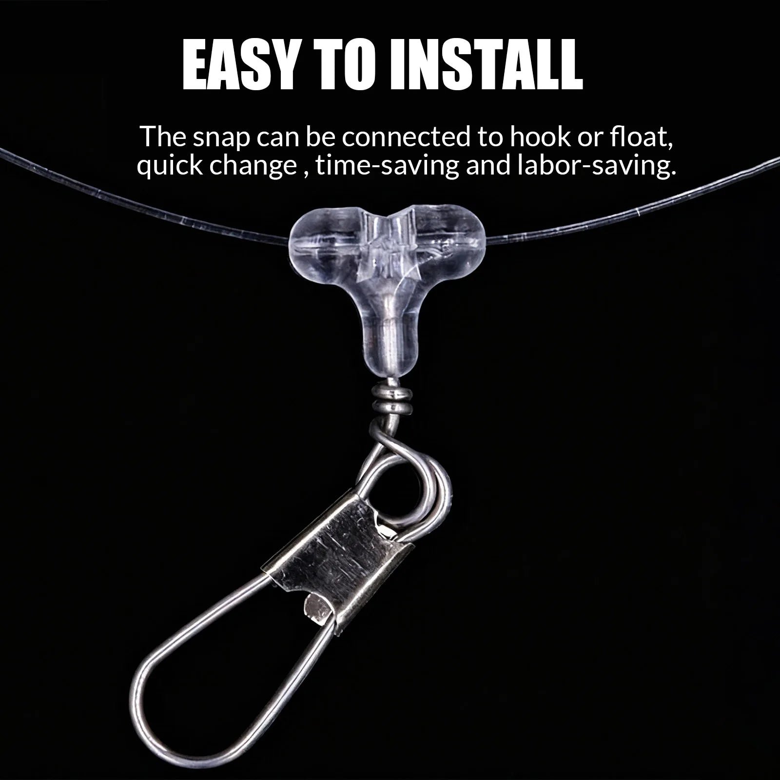 T Shape Fishing Cross Beads with Snap 15pcs