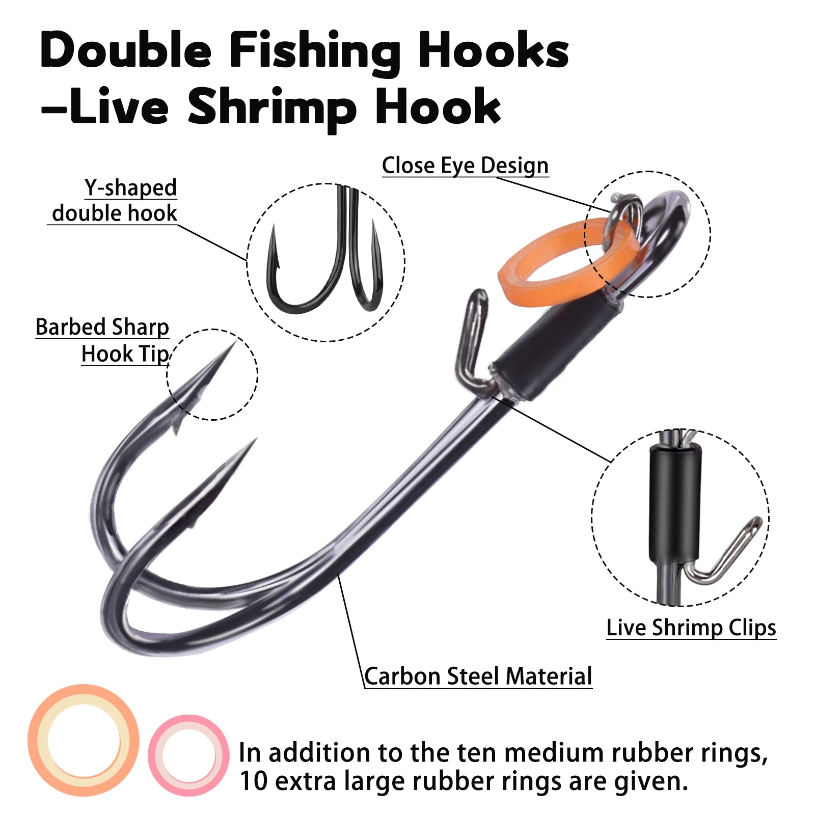double fish hooks Double Hook Live Shrimp Hooks Live Shrimp Holder Hook – 9km-dwlife