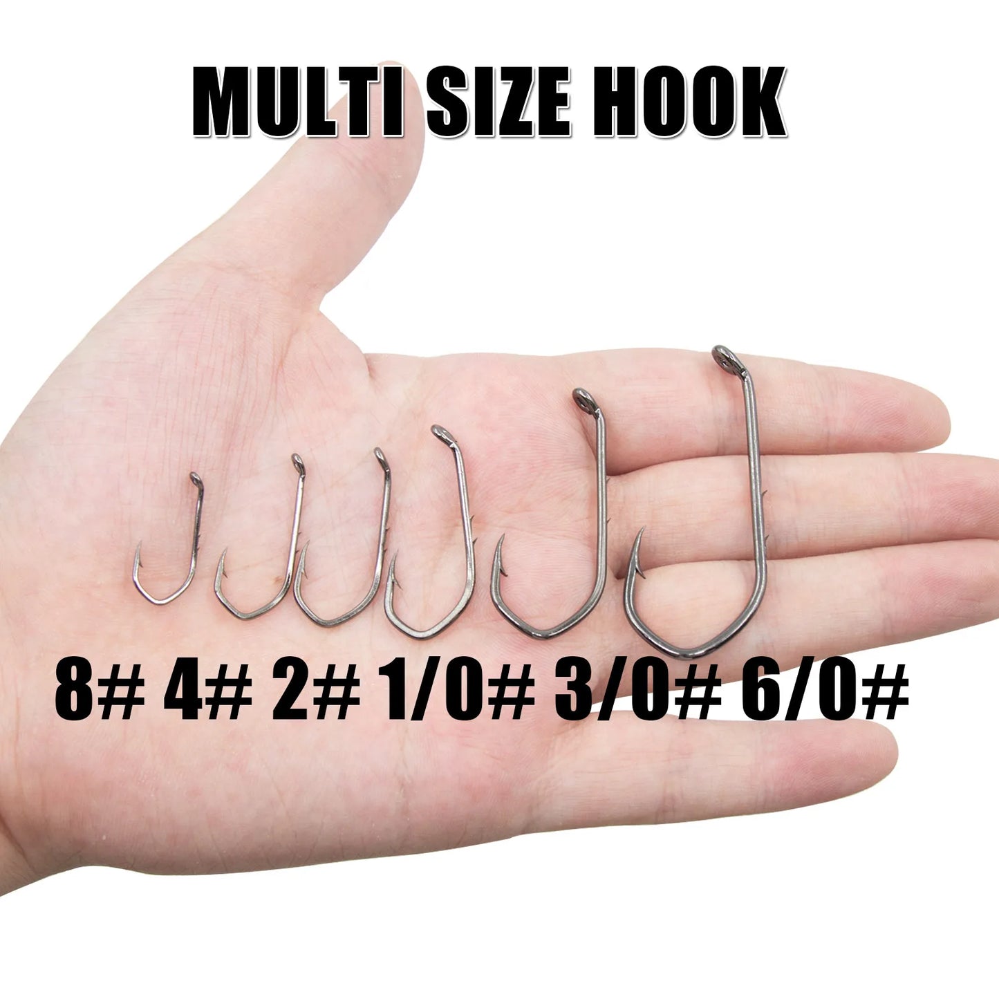 Baitholder Hook 50-100pcs Offset Sea Barbed Hook V-Bend Worm Hook