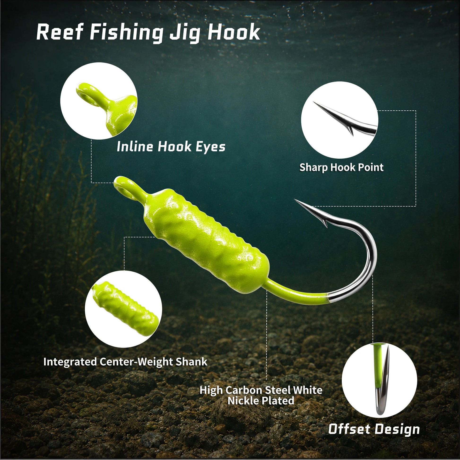 9KM Yellowtail Snapper Jigs Fishing 5-15pcs Saltwater Fishing Jigs with Single Hook