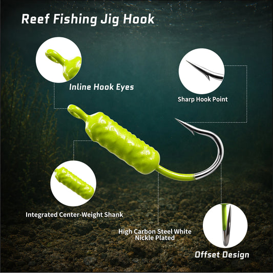 9KM Yellowtail Snapper Jigs Fishing 5-15pcs Saltwater Fishing Jigs with Single Hook
