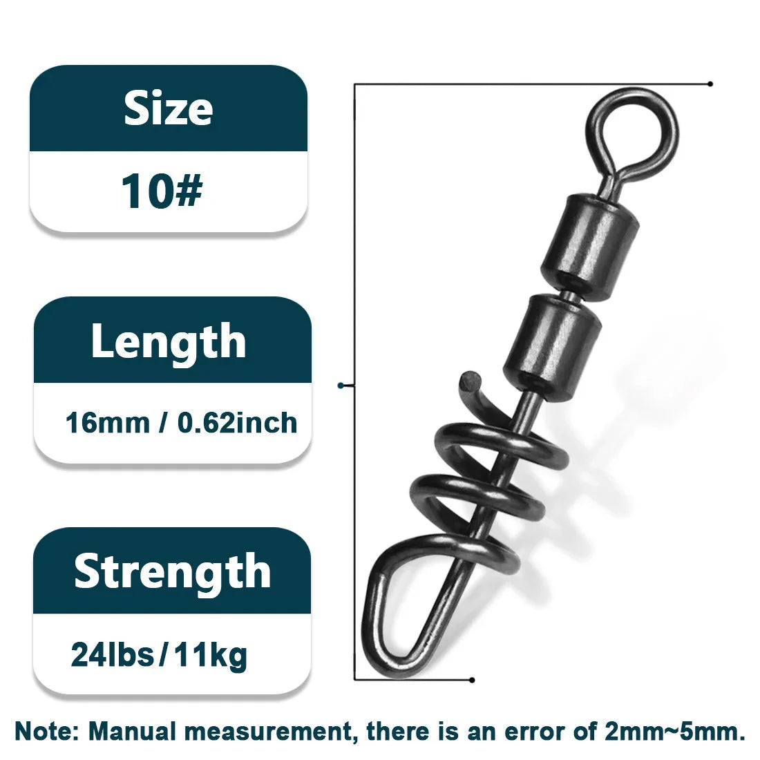Fishing Corkscrew Swivels Snap 25~100Pcs Barrel Rolling Swivel Quick C – 9km-dwlife