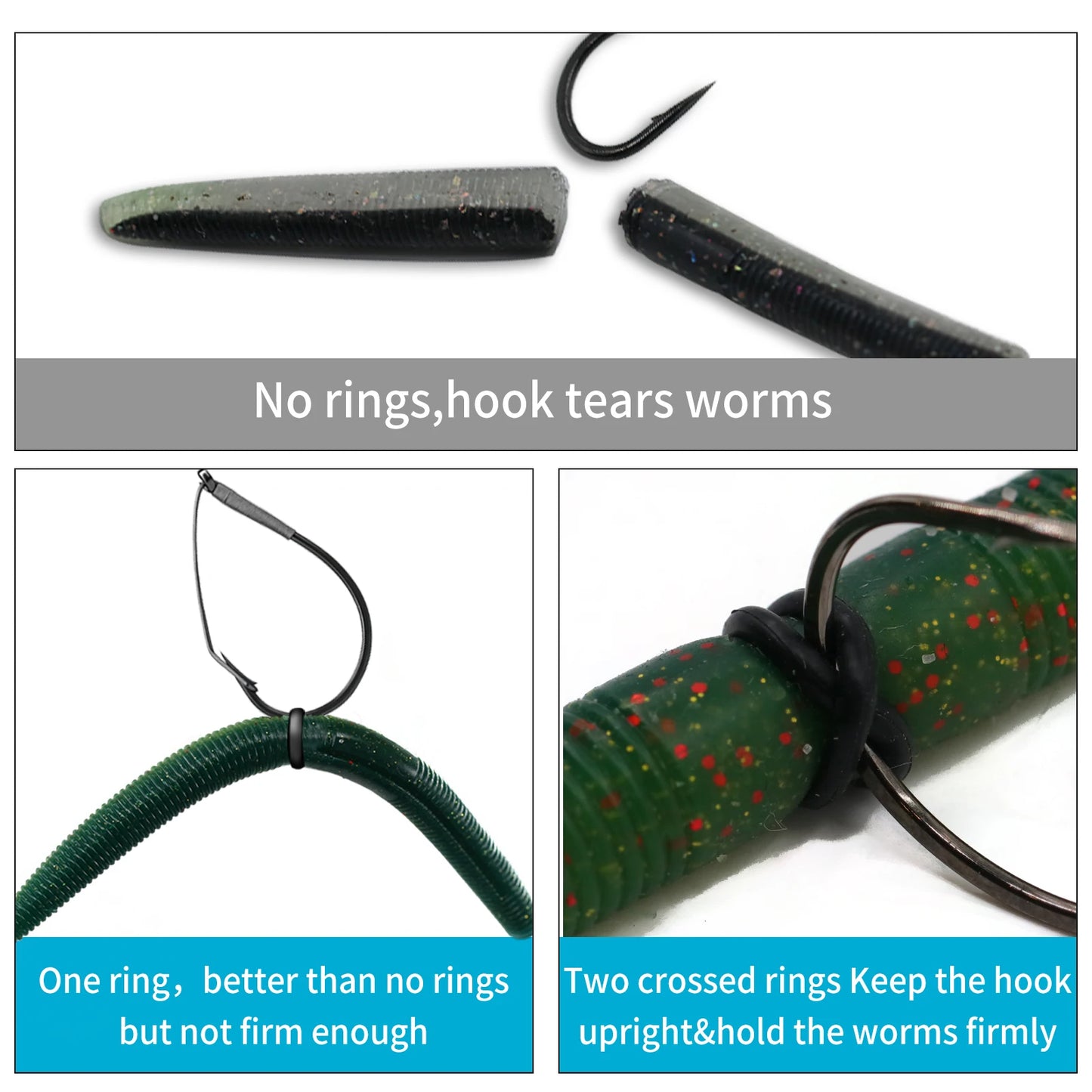 Wacky Rig Tool and 50 PCS Worm O-Rings