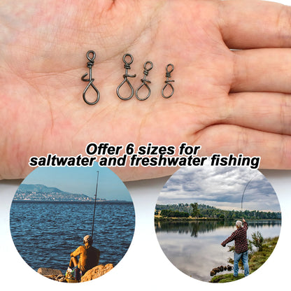 15pcs Fishing Clip Stainless Steel Fishing Snap Quick Change Clip for Fishing Lure Power Speed Snap