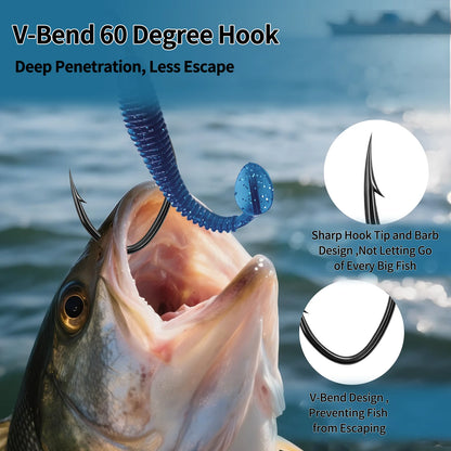 60-Degree Aberdeen Jig Hooks Long Shank Fishing Hooks for Crappie Panfish Swimbait