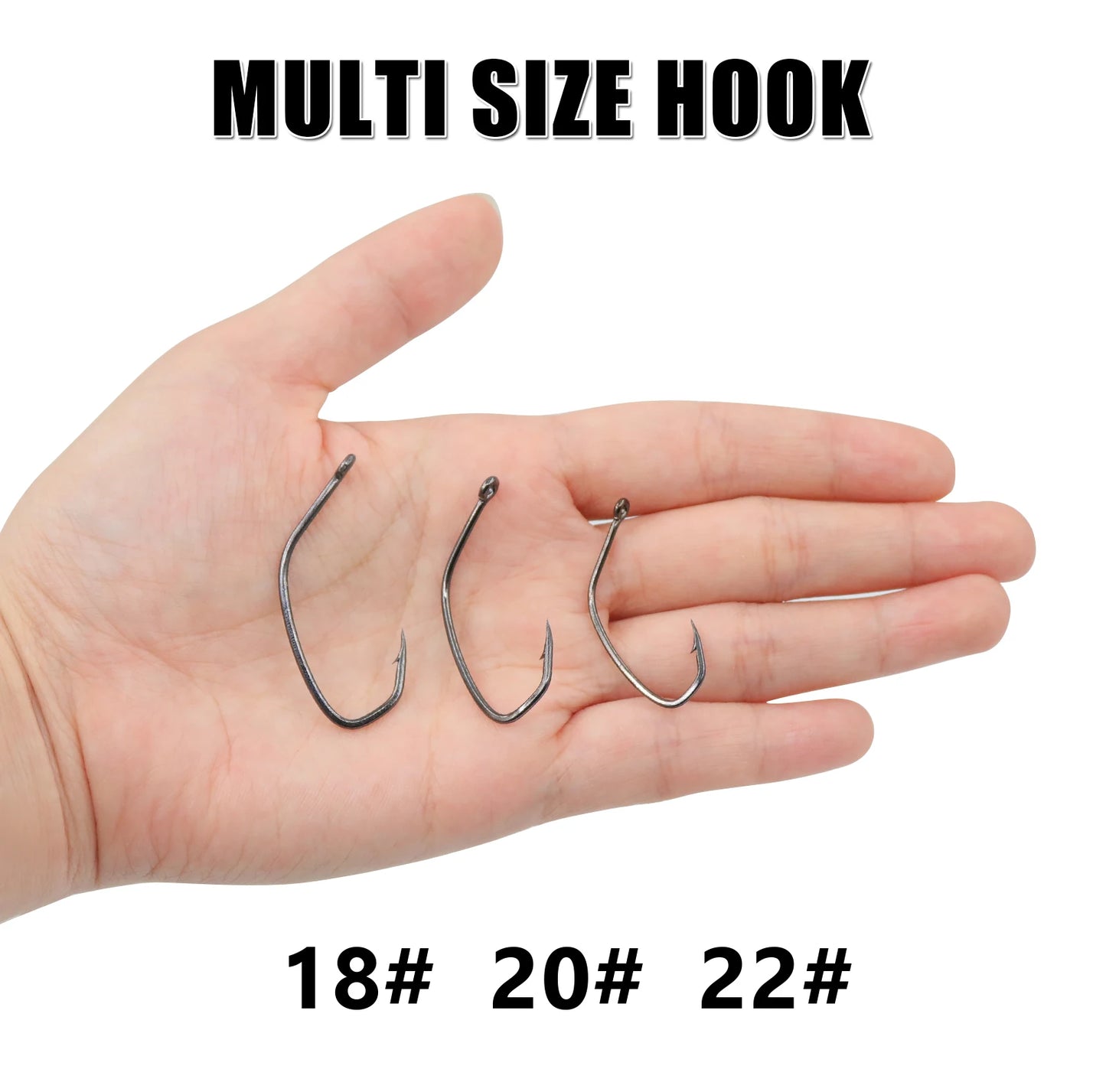 9KM Fishing Hook 25-100pcs High Carbon Steel Live Bait Hook Offset