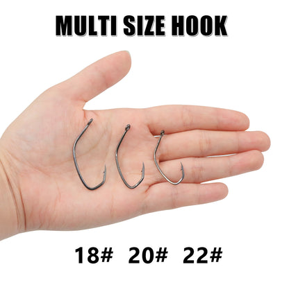 9KM Fishing Hook 25-100pcs High Carbon Steel Live Bait Hook Offset