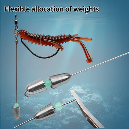 9KM Tokyo Rig 10pcs Fishing Hooks Weedless Bass Rig for Soft Plastic Worm Craw Swimbait