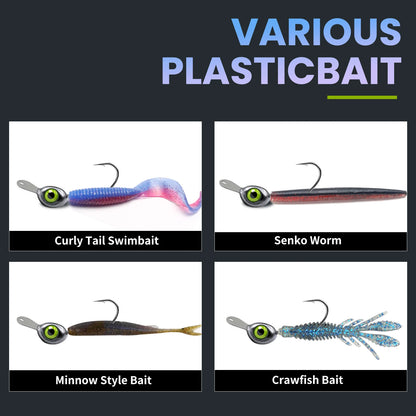 10pcs Shaky Head Jigs Hook with Front Tongue Plate 3.5-10g