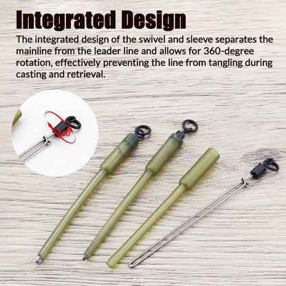 PVA Bag Stems For Carp Fishing 5pcs Translucent Green Quick Change Inline Lead Rubber Tube