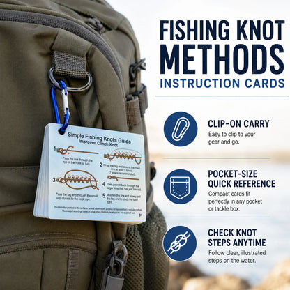9KM Waterproof Knot Cards Fishing Knot Tying Instructions Card Portable Knot Book