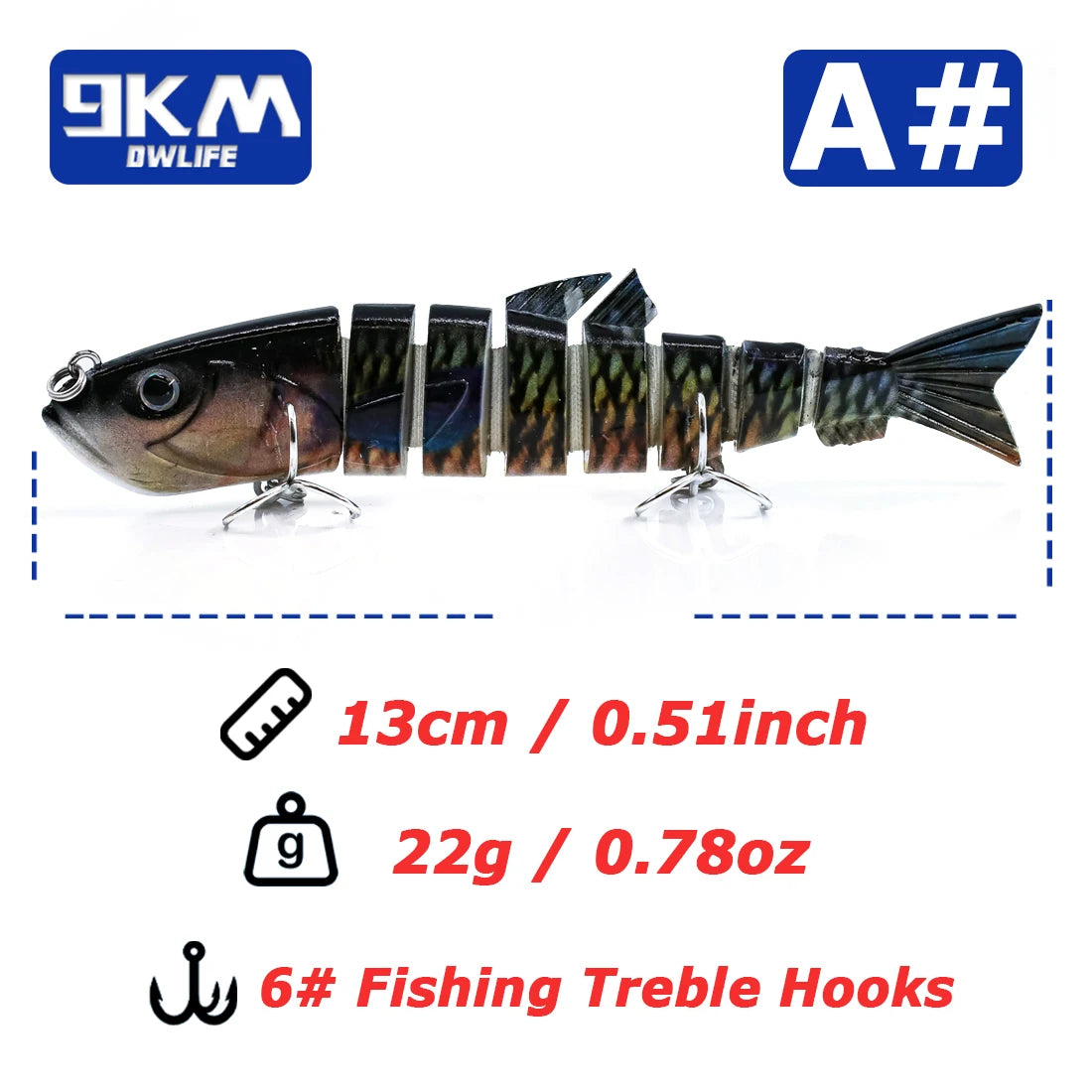 Multi Jointed Swimbait 22g Fishing Lures for Bass Trout Topwater Lures – 9km-dwlife