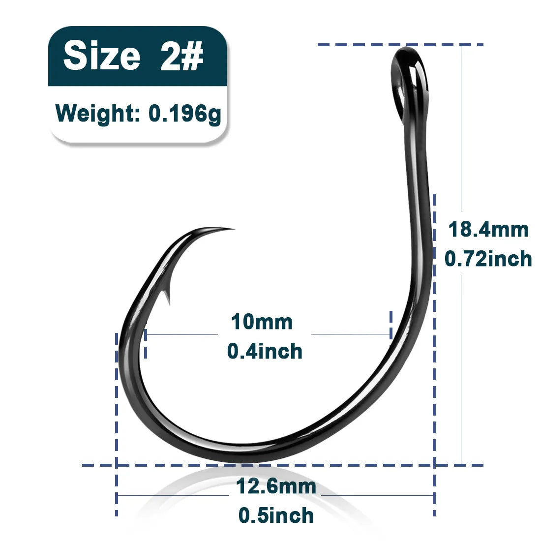 Inline Circle Hooks Saltwater Fishing Catfish Hooks 25~100Pcs Wide Gap – 9km-dwlife