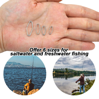 9KM Fishing Snap 50pcs Fishing Power Speed Clip Stainless Steel Snap for Fishing Lure Quick Change Clip