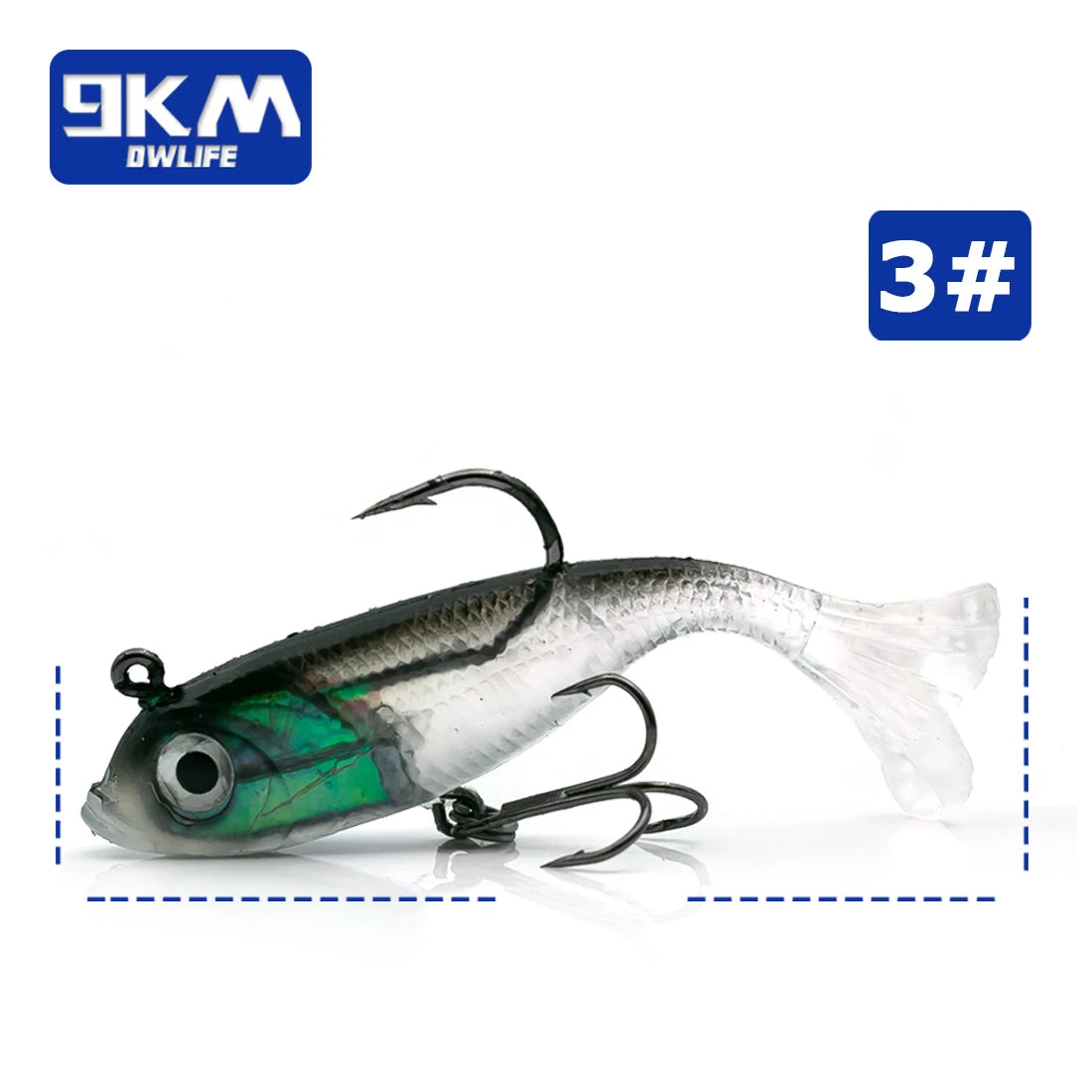 FREE FISHER 20Pcs Pre-Rigged Soft Fishing Lures, Jig Head