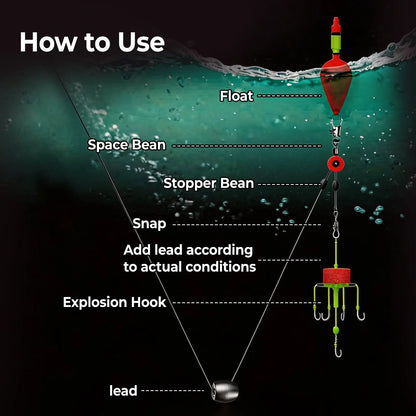 Space Bean 25-100pcs Fishing Float Bobber Stops Space Beans Connectors