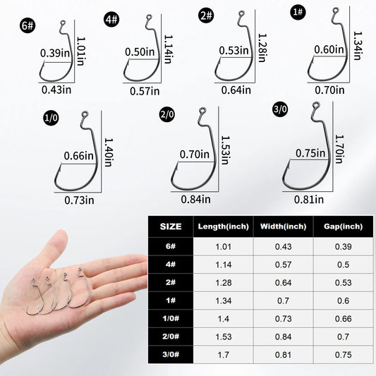 EWG Hooks for Bass Fishing, Offset Worm Hook Texas Rig Hooks