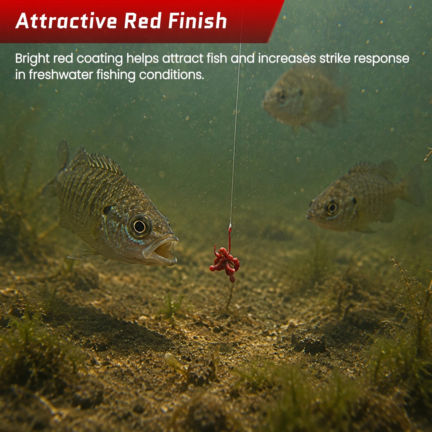 9KM Red Fine Wire Bait Hook 50-100pcs Match Fishing Hook for Crucian Carp Ultralight Bait Hook