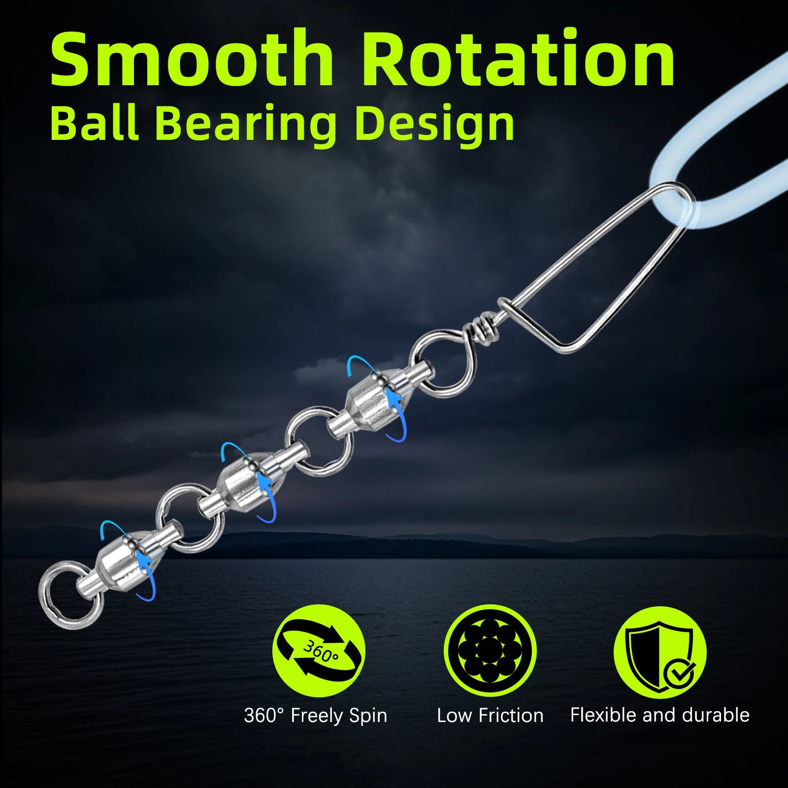 3 Joint Ball Bearing Swivel Snap 5pcs