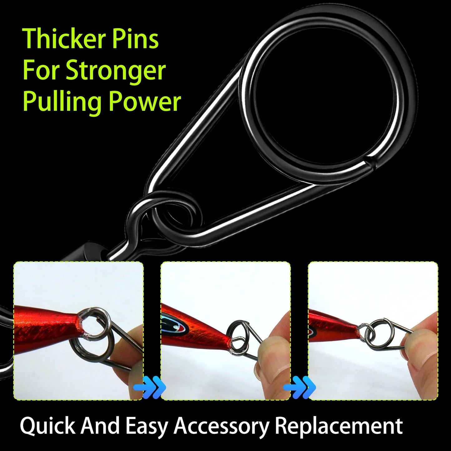 9KM Fishing Swivel Snap 25-50pcs Back Barrel Swivel Snap Heavy Duty Lure Line Connector