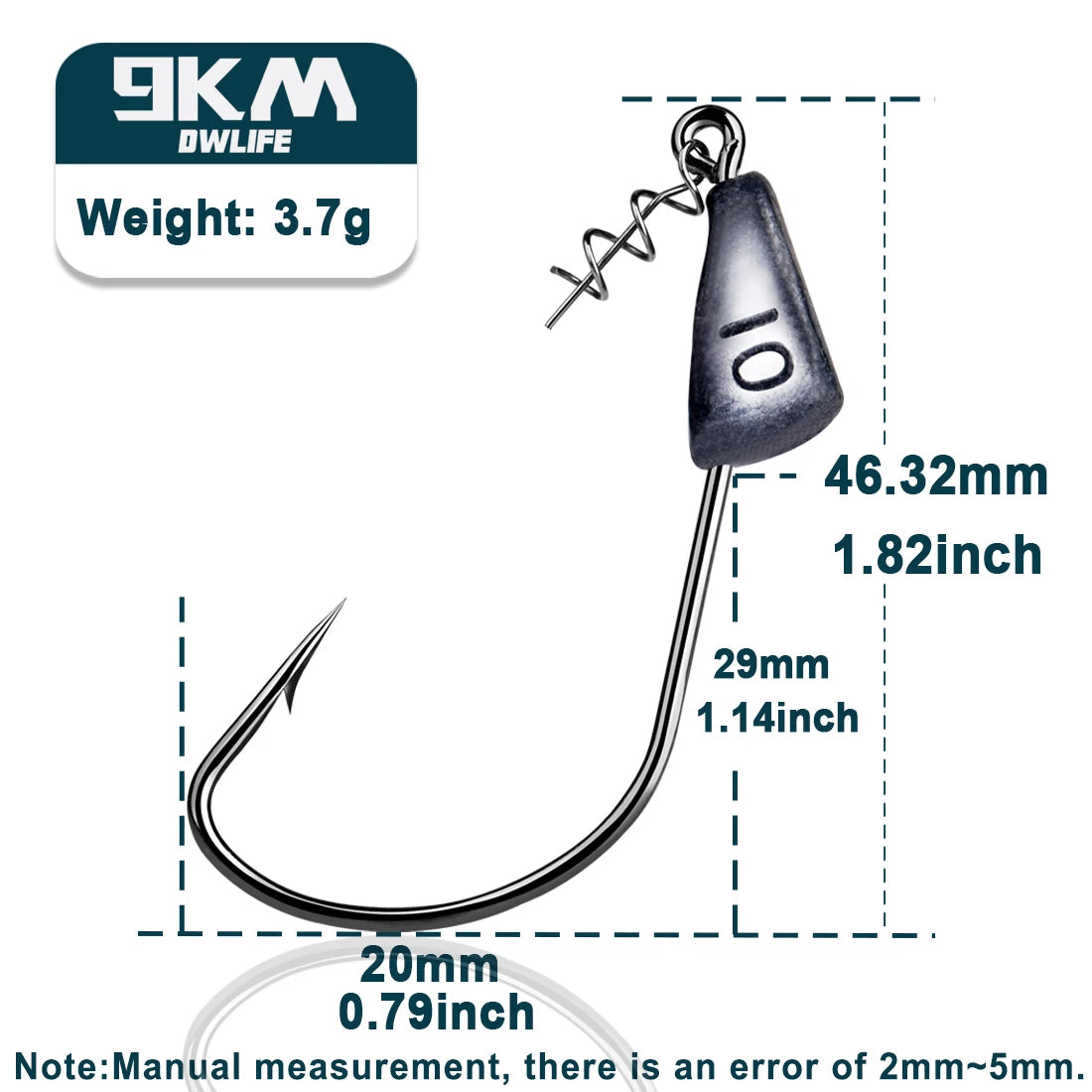 5 0 weighted hook sizes 9KM Weighted Fishing Hooks Jig Head 5~15Pcs Jig Heads Weedless Hook Ba – 9km-dwlife