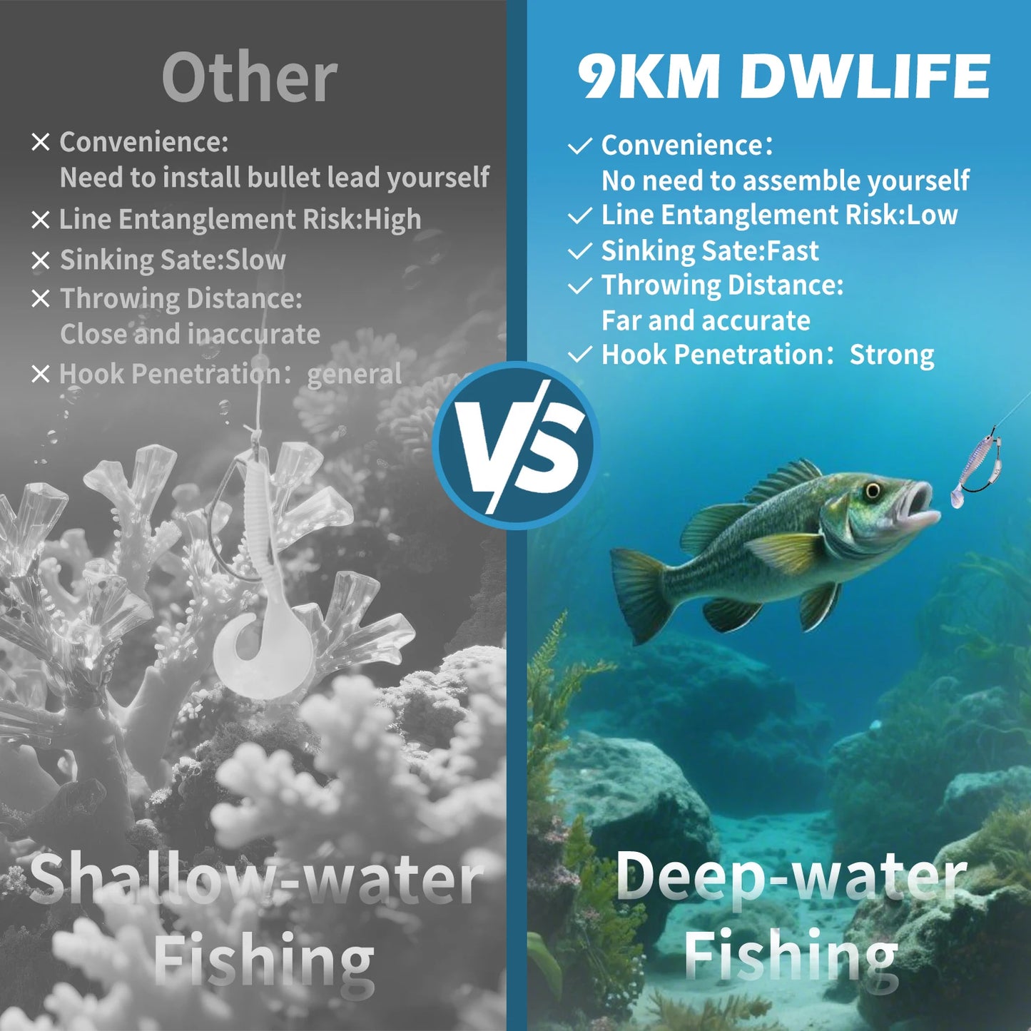 Ewg Hook with Weighted Worm Soft Hook