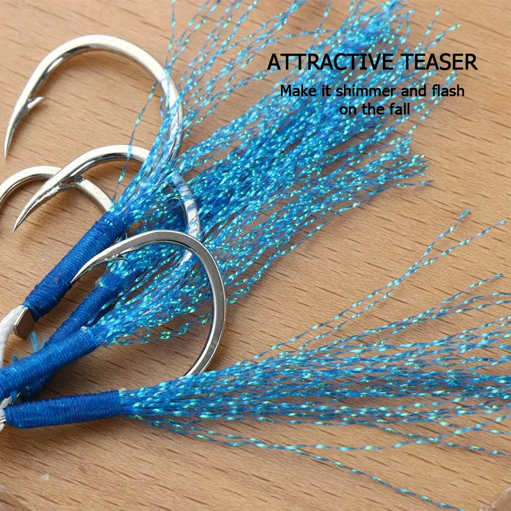 Fishing Assist Hook Solid Ring  Heavy Duty Jig Head Double Hook