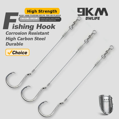 Fishing Rig Set Saltwater Rig - Circle Hook with Leader for Catfish
