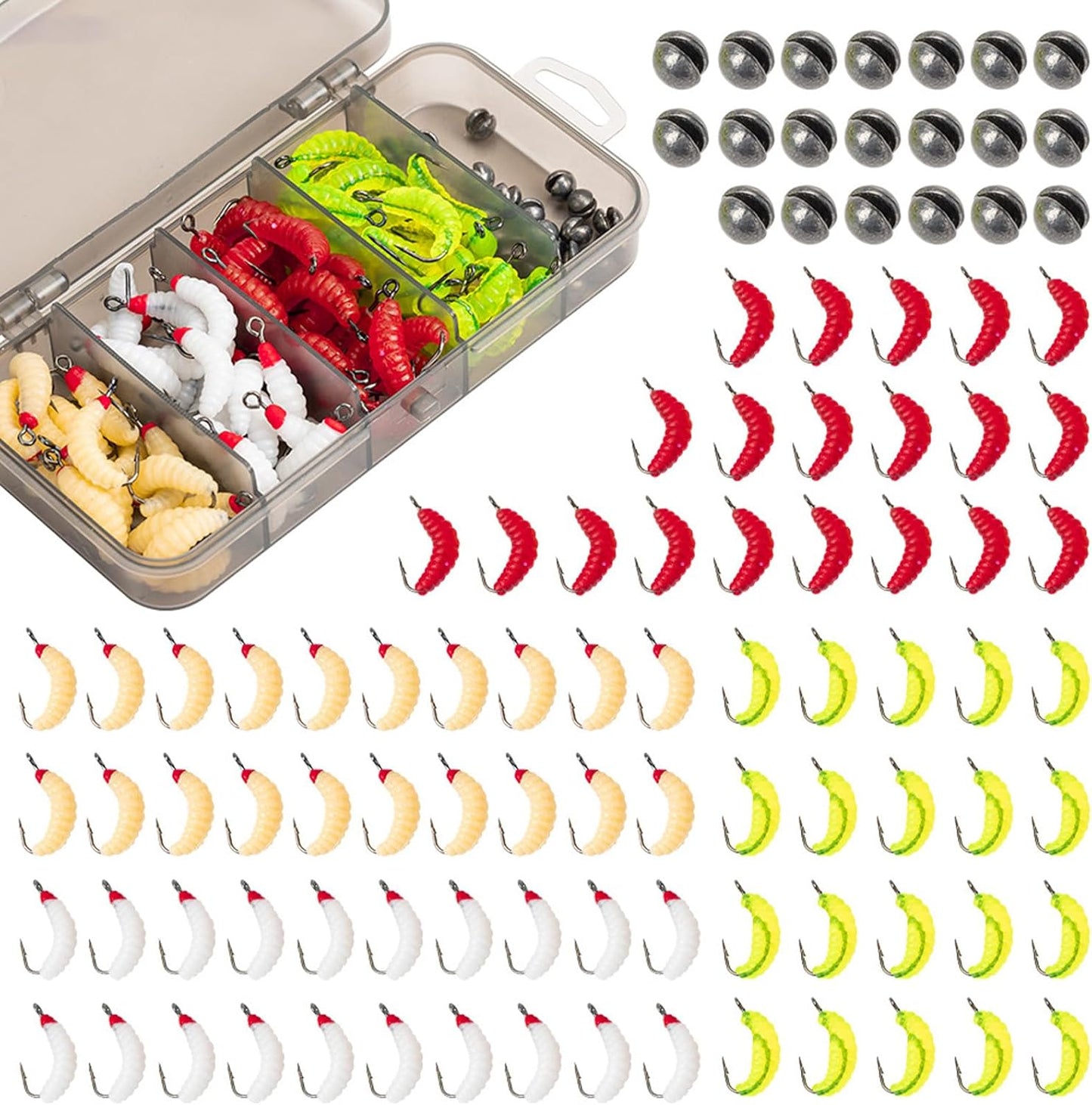 Soft Maggot Baits Fake Bread Worms Fishing Lure 