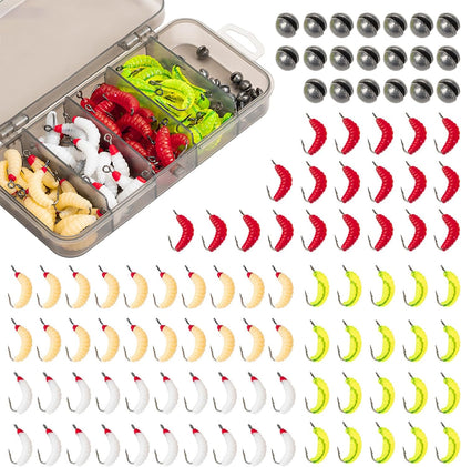 Soft Maggot Baits Fake Bread Worms Fishing Lure 