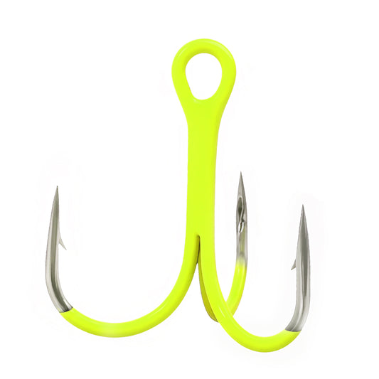 Triple Hook Treble Hooks 2X Strong  Fluorescent Green Ultra Violet (UV)