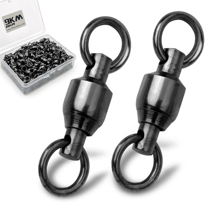 High Strength Solid Ball Bearing Black Swivels 11 Sizes