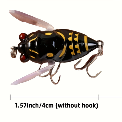 1pcs Cicada Fishing Catcher Fishing Tackle Realistic Cicada Shaped Fake Catching Reusable Swim Baits for Lake Pond