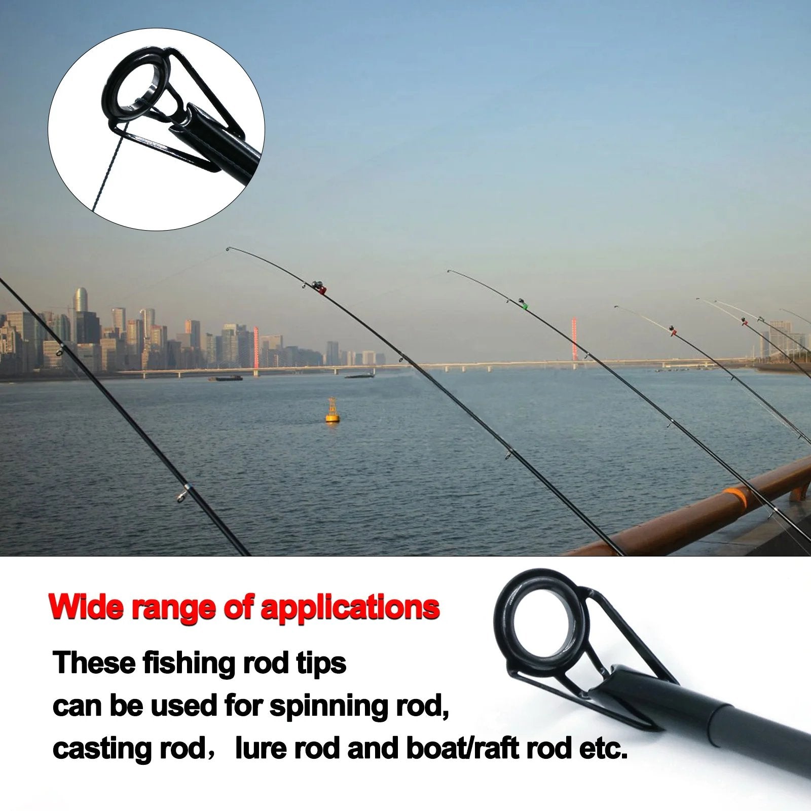 3Pcs Fishing Rod Tip Repair Kit 1.8~3.2mm Gunsmoke Fishing Rod