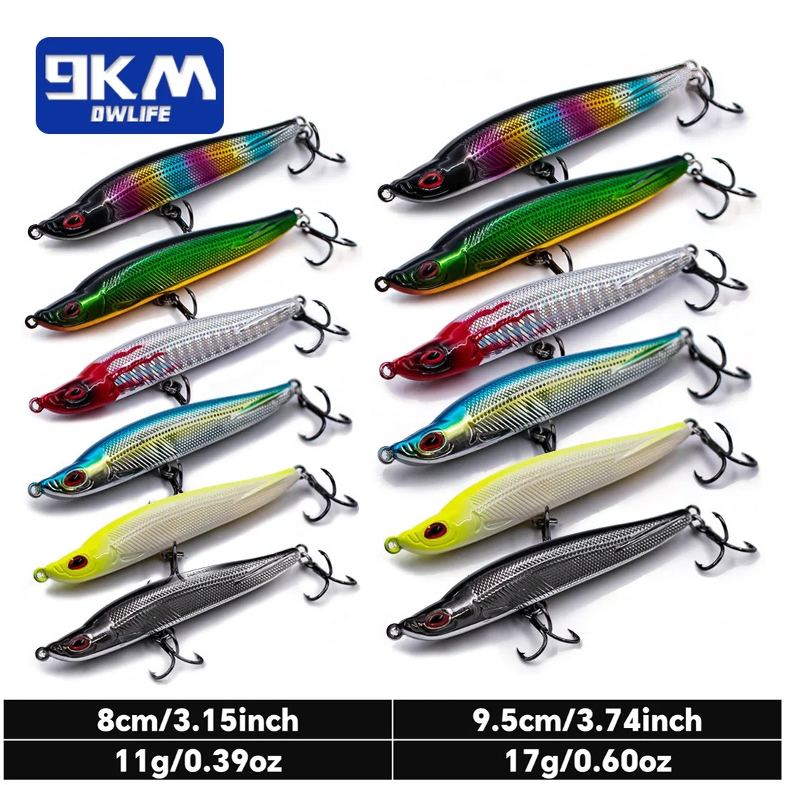 Slow Sinking Pencil Lures 11~17g Sea Fishing Lure Hard Bait for Bass W 9km-dwlife Slow Sinking Pencil Lures 11~17g Sea Fishing Lure Hard Bait for Bass W 9km-dwlife