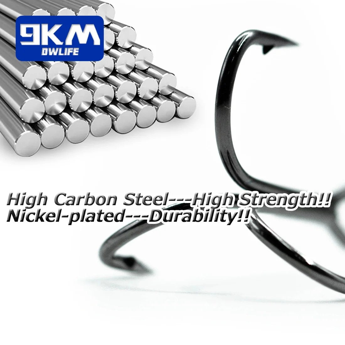9KM Fishing Treble Hooks High Carbon Steel Brabed Sharp Triple Hook Fi –  9km-dwlife