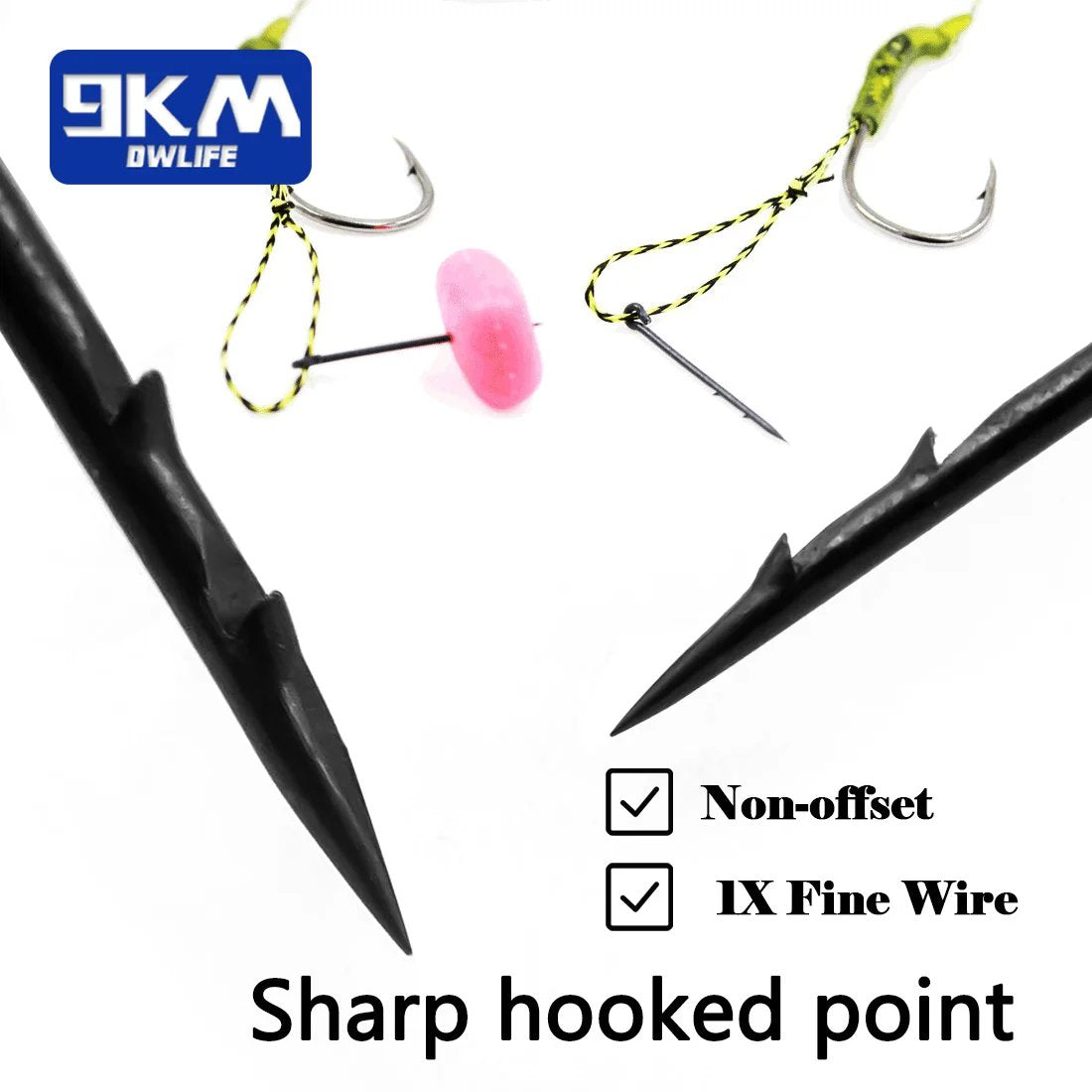 Barbed Fishing Hooks 50~200Pcs Straight Fishing Hook High Carbon Steel – 9km-dwlife