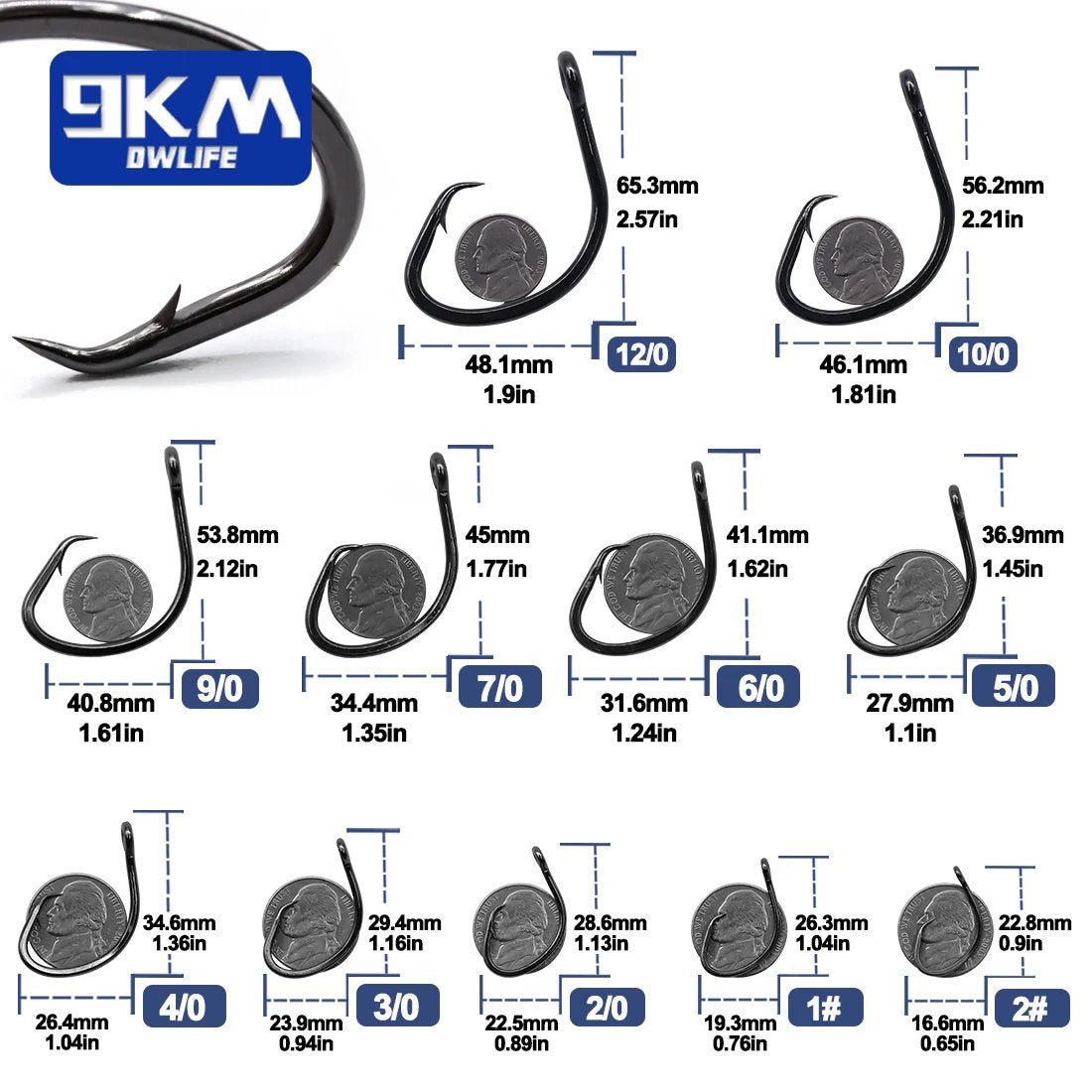 Circle Hooks Offset 3X Strong Wide Gap – 9km-dwlife