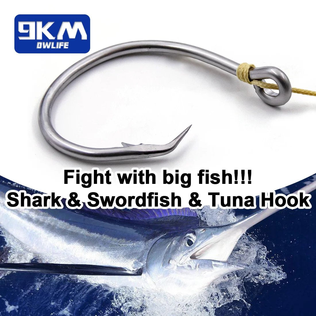 big fish small hook Fishing Giant 39960 28/0 Stainless Steel Shark Tuna Circle Game Saltwater : Sports & Outdoors 10PCS Big Fish Hook 1/0-7/0