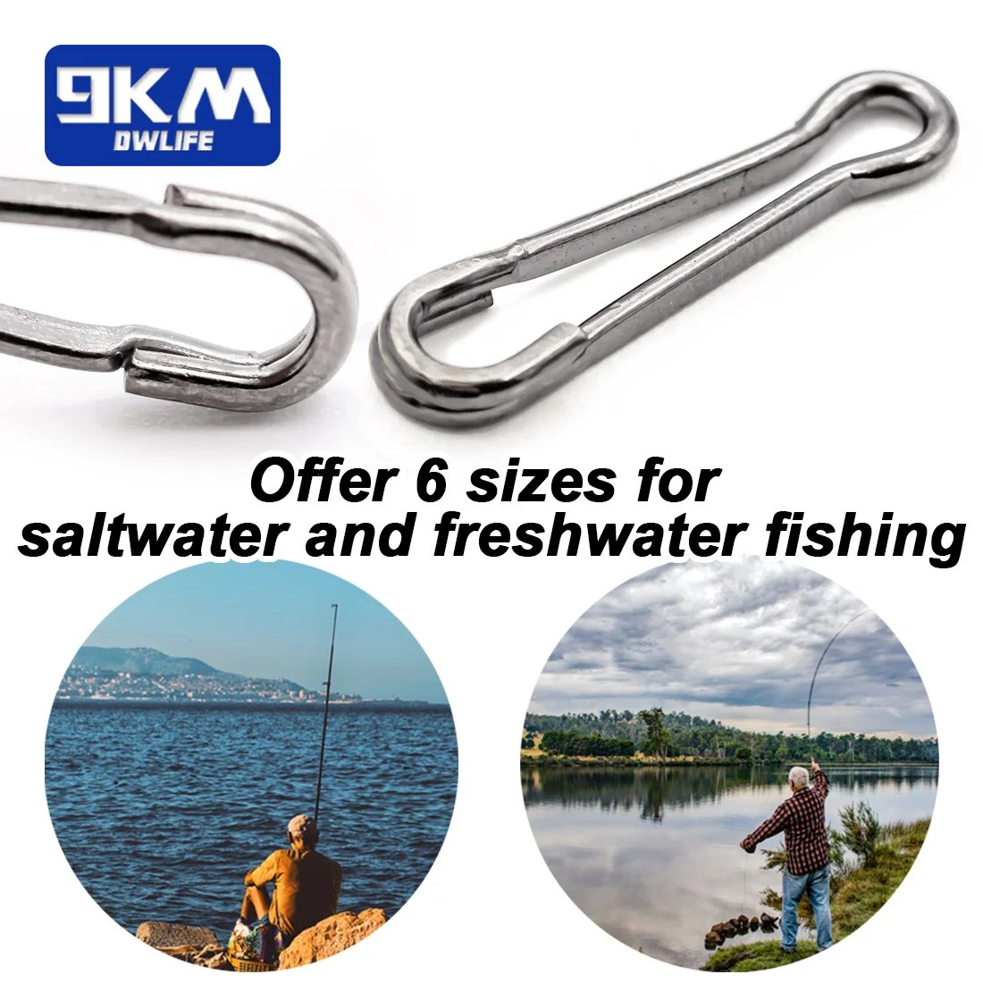 clip fishing hooks Snaps Fishing Clip 25~100Pcs Stainless Steel Fishing Lure Connector Ha – 9km-dwlife