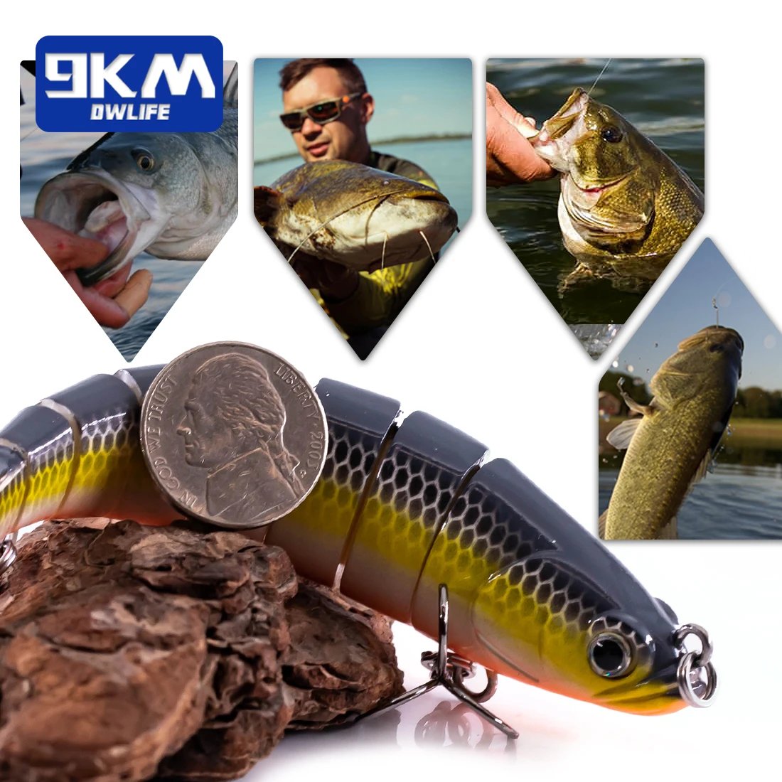 cool style lifelike fishing lure Fishing Lures Lifelike Multi Jointed Swimbait for Bass Trout Slow Sink – 9km-dwlife