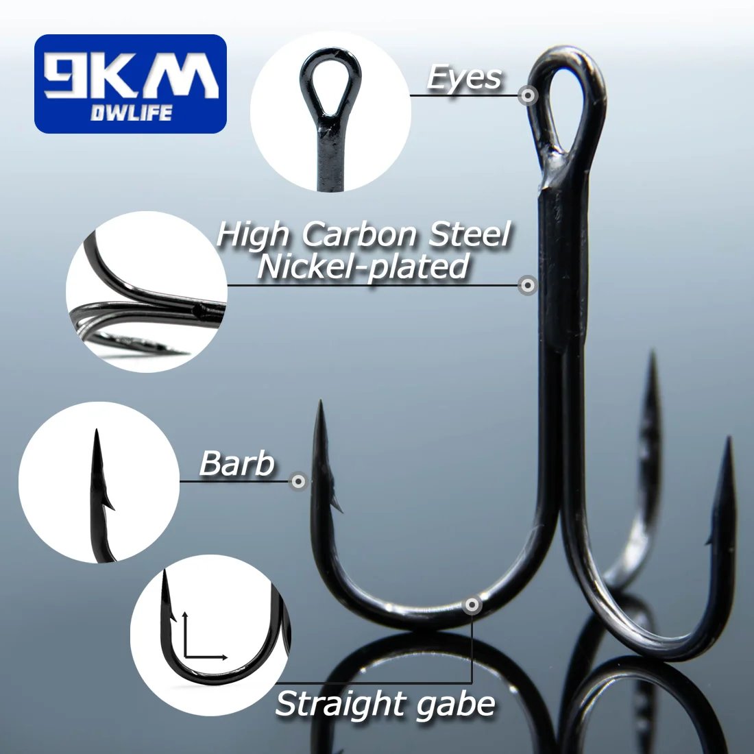 Fishing Treble Hooks 9km-dwlife Fishing Treble Hooks 9km-dwlife