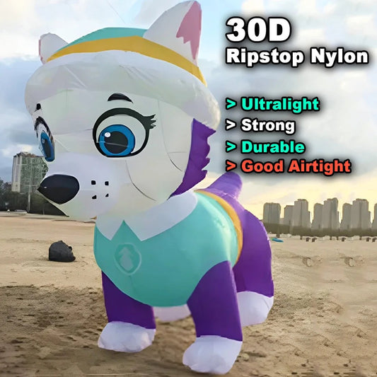 9KM 3.5m Purple Dog Kite Line Laundry Kite Soft Inflatable 30D Ripstop Nylon with Bag for Kite Festival (Accept wholesale)